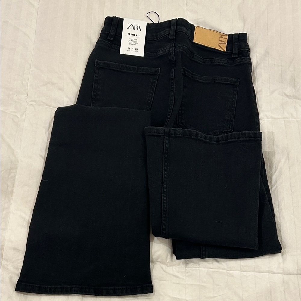 Zara Black Flare & Wide Leg Jeans - Picture 4 of 8